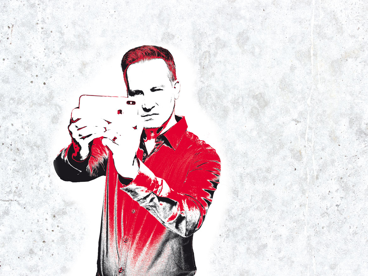  – "Mit der fünften Mobilfunkgeneration gehen alle Schleusen auf: Alles, was digital ist, wird um die letzte Ressource kämpfen, die sich nicht beliebig erweitern lässt: Aufmerksamkeit", sagt Richard Gutjahr (Foto: Mathias Vietmeier, Montage: journalist)
