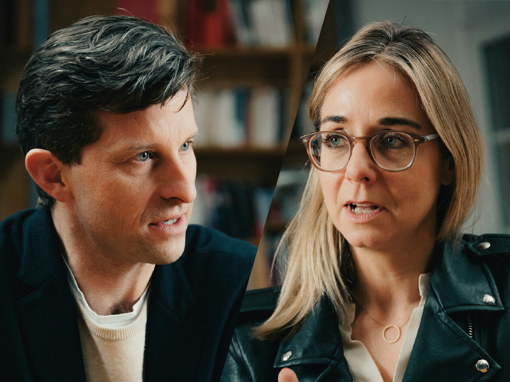 Justus von Daniels und Anette Dowideit: "Da sind harte Wellen voller Hass und Hetze auf Correctiv zugerollt." (Foto: Hannes Wiedemann) – Justus von Daniels und Anette Dowideit: "Da sind harte Wellen voller Hass und Hetze auf Correctiv zugerollt." (Foto: Hannes Wiedemann)